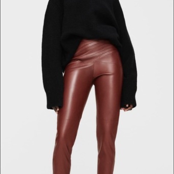 Gorgeous pristine Zara Faux Leather pants, XS (zipper needs to be fixed) - Picture 9 of 10